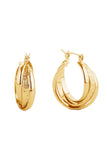 14K Dipped Pin Catch Hoop Earring