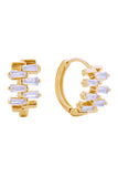 14K Disorganized CZ Huggie Earrings