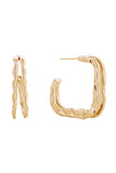 14K Double Crinkle Post Earrings