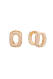 14K Double Oval Huggie Earrings
