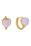 14K Dreamy Heart Huggie Earrings