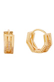 14K Duo Octagon Huggie Earrings