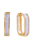 14K Emerald Pave CZ Huggie Earrings