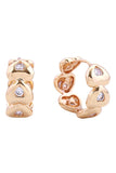14K Eternity Heart CZ Huggie Earring