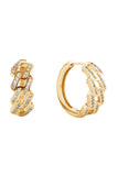 Elegant 14K Dipped Huggie Hoop Cz Paved Earring