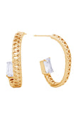 14K Dipped Post Earring Cz Paved