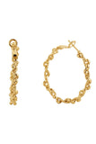 Graceful 14K Gold White Gold Dipped Omega Closure Hoop