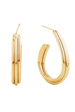 Fabulous 14K Gold/White Gold Dipped Post Hoop