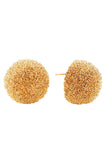 14K Grain Texture Ball Post Earrings