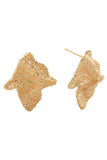 14K Grain Texture Crinkle Post Earrings