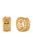 14K Infinity Huggie Hoop Earrings