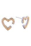 14K Mended Heart Post Earrings