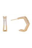 14K Open Hexagon Post Earrings