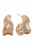 14K Peretti Tide Pave CZ Post Earring