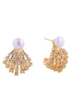 14K Shooting Star Pearl Post Earrings