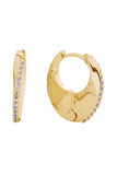 14K Slim Hoop Huggie Earrings