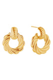 14K Spiral Whirl Post Earrings
