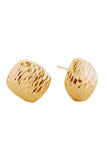 14K Textured Dome Post Earrings
