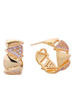 14K Triangle Pave CZ Post Earring