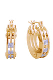 14K Trio Layer Hoop Pincatch Earring