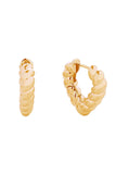 14K Twisted Heart Huggie Earrings