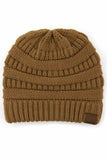 C.C Women's Ribbed Knit Solid Color Beanie
