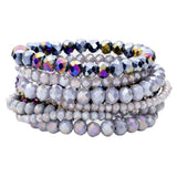 9PCS Faceted Bead Stretch Bracelets