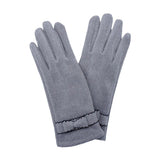 Bow Pointed Faux Suede Smart Touch Gloves