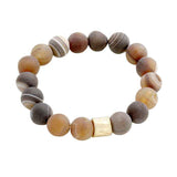 Semi precious stone beaded stretch bracelet