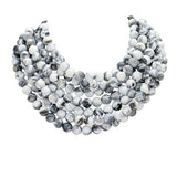 Women's Chunky Multi-Strand Beaded Statement Necklace with Magnetic Clasp