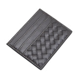 Faux Leather Basket Weave Card Holder Wallet