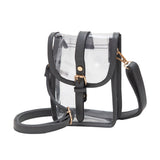Faux Leather Belt Buckle Pointed Transparent Crossbody Bag