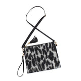 Leopard Patterned Crossbody Clutch Bag