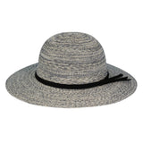 Mixed Braid Packable Sun Hat With Suede Band