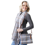 Plaid Check Crossbody Clutch Bag