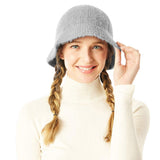 Soft Cable Knit Solid Bucket Hat