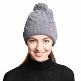 Solid Color Cable Knit Beanie Hats