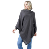 Textured Jersey Poncho Ruana Wrap