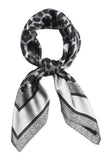 Leopard Pattern Print Satin Square Scarf