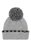 C.C Neutral Horizontal Stripe Cuffed Pom Beanie