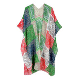 Paisley Bandana Patterned Cover Up Kimono Poncho