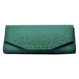 Bling Solid Rectangle Evening Clutch Crossbody Bag