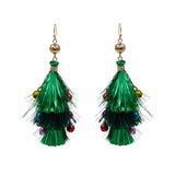 Christmas Triple Tassel Layered Dangle Earrings