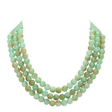 Chunky Acrylic Ball Beaded Triple Layered Faux Leather Magnetic Necklace