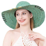 Color Edged Straw Floppy Sun Hat