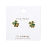 Cubic Zirconia Clover Stud Earrings
