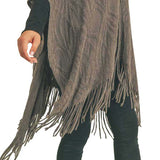 Embossed Pattern Tassel Ruana