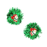Enamel Santa Claus Tinsel Earrings