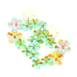 Flower Cluster Heart Dangle Earrings
