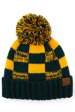 C.C Buffalo Check Beanie with Pom Hat